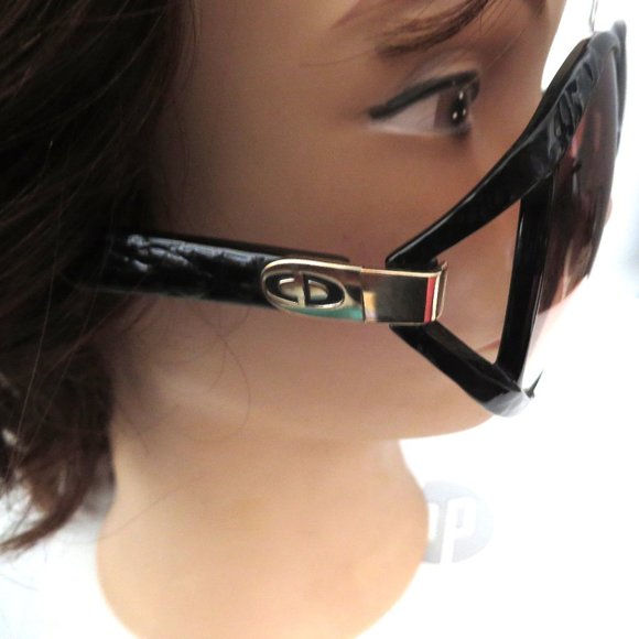 ❤️Vintage CHRISTIAN DIOR 2320 BLACK REPTILE Designer Sunglasses - Picture 1 of 14